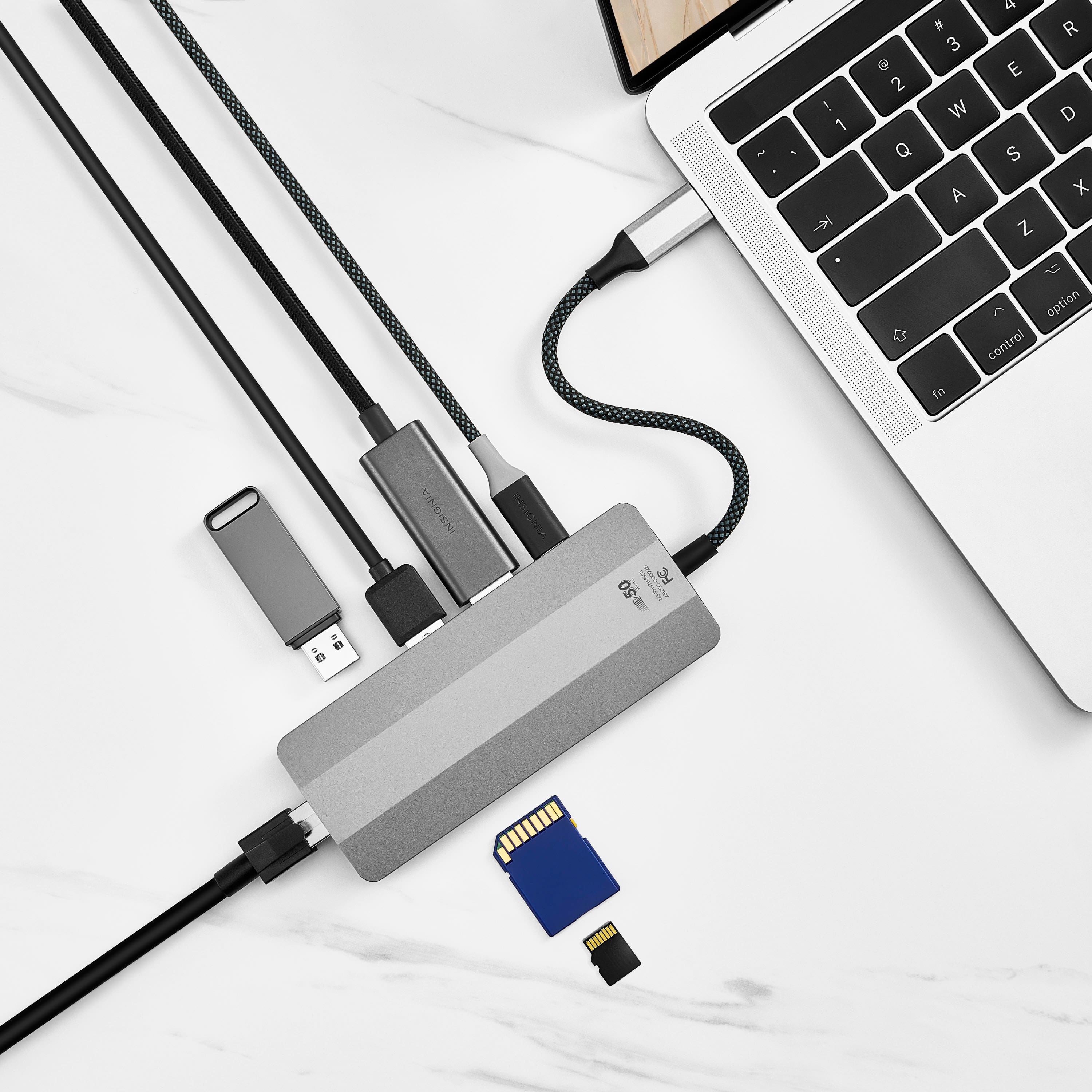 Alt View 16. Insignia™ - 7-Port USB-C Hub - Gray.