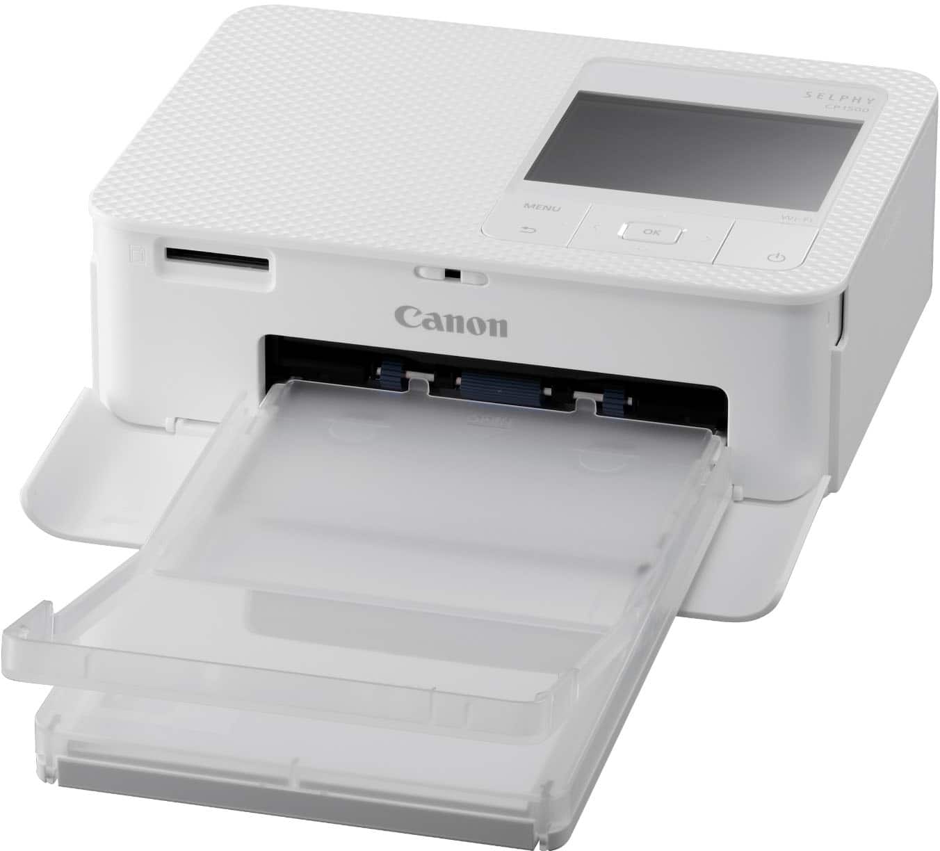 Angle. Canon - SELPHY CP1500 Wireless Compact Photo Printer - White.