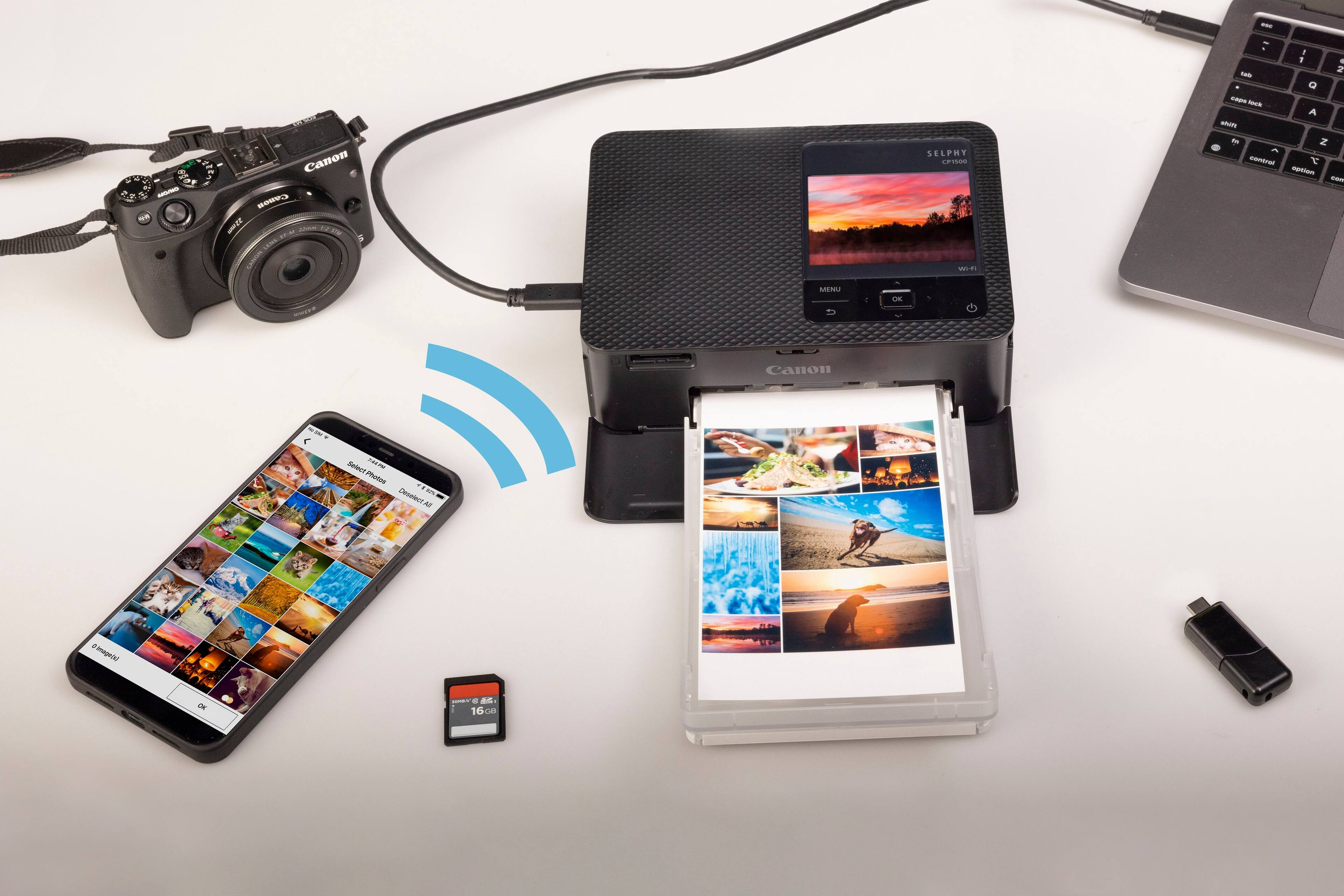 Alt View 24. Canon - SELPHY CP1500 Wireless Compact Photo Printer - White.