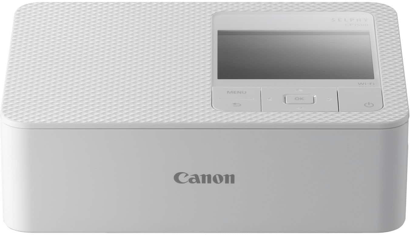 Left. Canon - SELPHY CP1500 Wireless Compact Photo Printer - White.