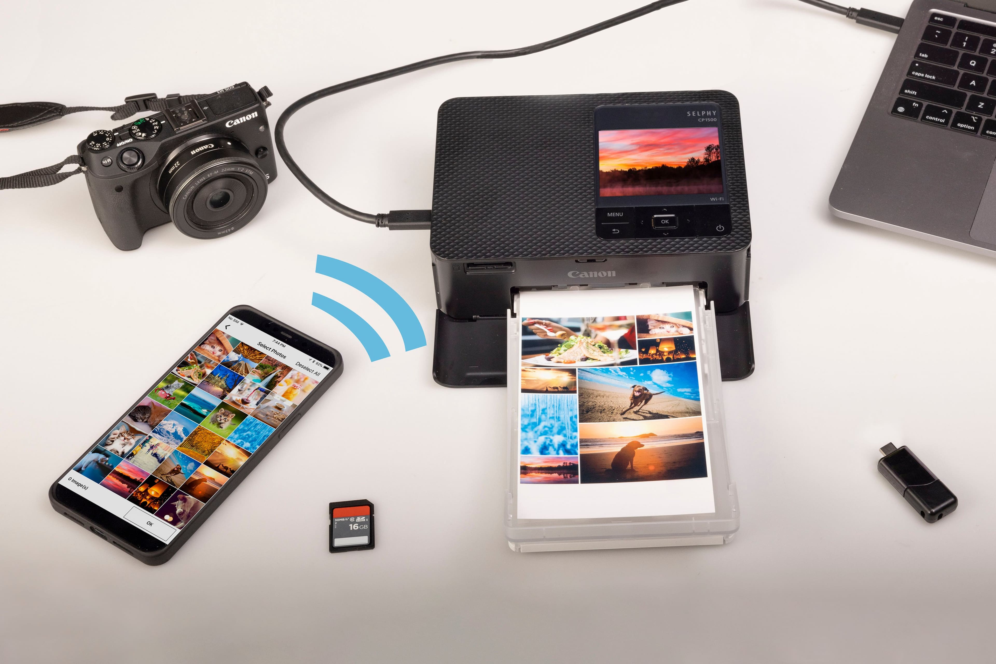 Alt View 24. Canon - SELPHY CP1500 Wireless Compact Photo Printer - Black.