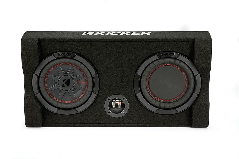 KICKER - CompRT Down-Firing 8” Dual-Voice-Coil 2-Ohm Loaded Subwoofer Enclosure - Black - Front_Zoom