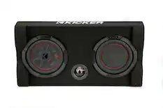 Front. KICKER - CompRT Down-Firing 8” Dual-Voice-Coil 2-Ohm Loaded Subwoofer Enclosure - Black.