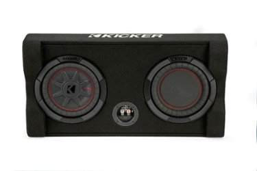 KICKER - CompRT Down-Firing 8”  Dual-Voice-Coil 2-Ohm Loaded Subwoofer Enclosure - Black - Front_Zoom