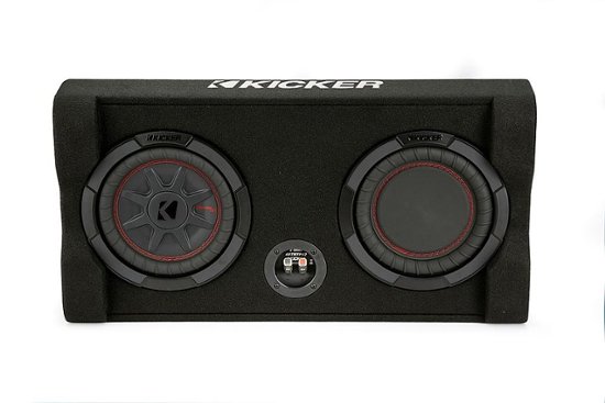 Front Zoom. KICKER - CompRT Down-Firing 8”  Dual-Voice-Coil 2-Ohm Loaded Subwoofer Enclosure - Black.