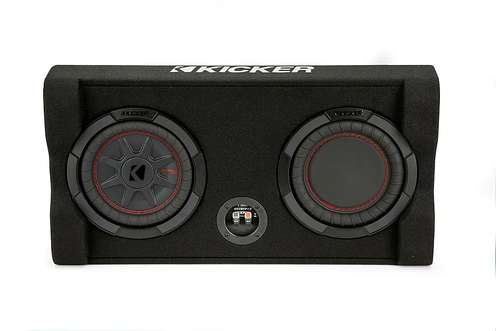 KICKER - CompRT Down-Firing 8” Dual-Voice-Coil 2-Ohm Loaded Subwoofer Enclosure - Black