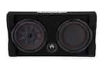 Front. KICKER - CompRT Down-Firing 10” Dual-Voice-Coil 2-Ohm Loaded Subwoofer Enclosure - Black.