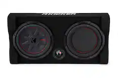 Front. KICKER - CompRT Down-Firing 10” Dual-Voice-Coil 2-Ohm Loaded Subwoofer Enclosure - Black.