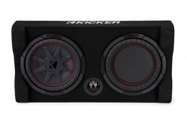 KICKER - CompRT Down-Firing 10” Dual-Voice-Coil 2-Ohm Loaded Subwoofer Enclosure - Black - Front_Zoom