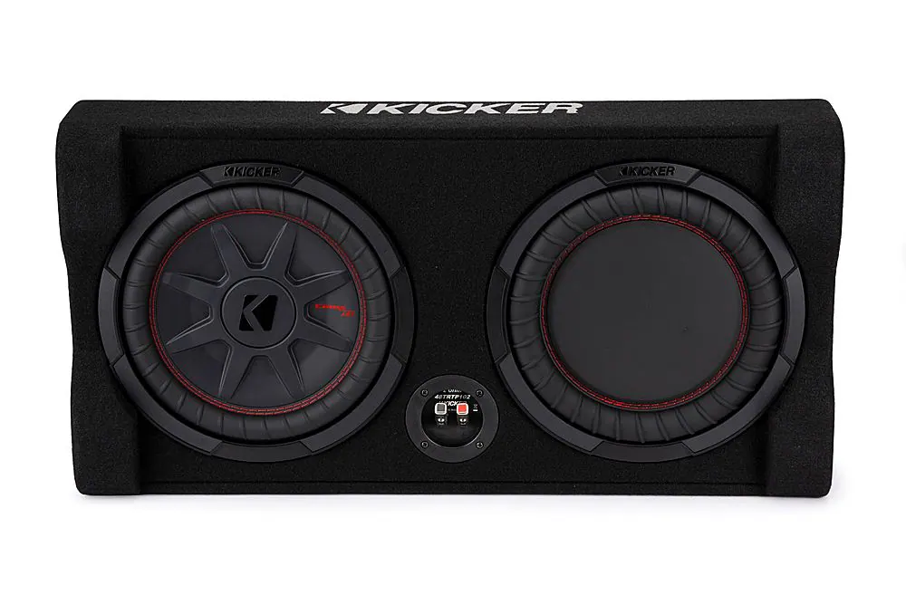KICKER - CompRT Down-Firing 10” Dual-Voice-Coil 2-Ohm Loaded Subwoofer Enclosure - Black