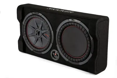 KICKER - CompRT Down-Firing 12” Dual-Voice-Coil 2-Ohm Loaded Subwoofer Enclosure - Black