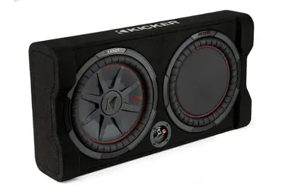 KICKER - CompRT Down-Firing 12” Dual-Voice-Coil 2-Ohm Loaded Subwoofer Enclosure - Black
