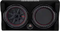KICKER - CompRT Down-Firing 12” Dual-Voice-Coil 2-Ohm Loaded Subwoofer Enclosure - Black - Front_Zoom