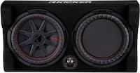 Front. KICKER - CompRT Down-Firing 12” Dual-Voice-Coil 2-Ohm Loaded Subwoofer Enclosure - Black.