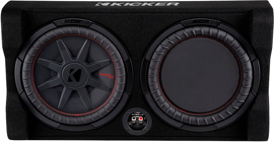 Kicker Box Kit KICKER CompRT Down Firing 12” Dual Voice Coil 2 Ohm Loaded Subwoofer ...