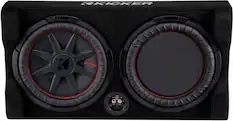 Front. KICKER - CompRT Down-Firing 12” Dual-Voice-Coil 2-Ohm Loaded Subwoofer Enclosure - Black.