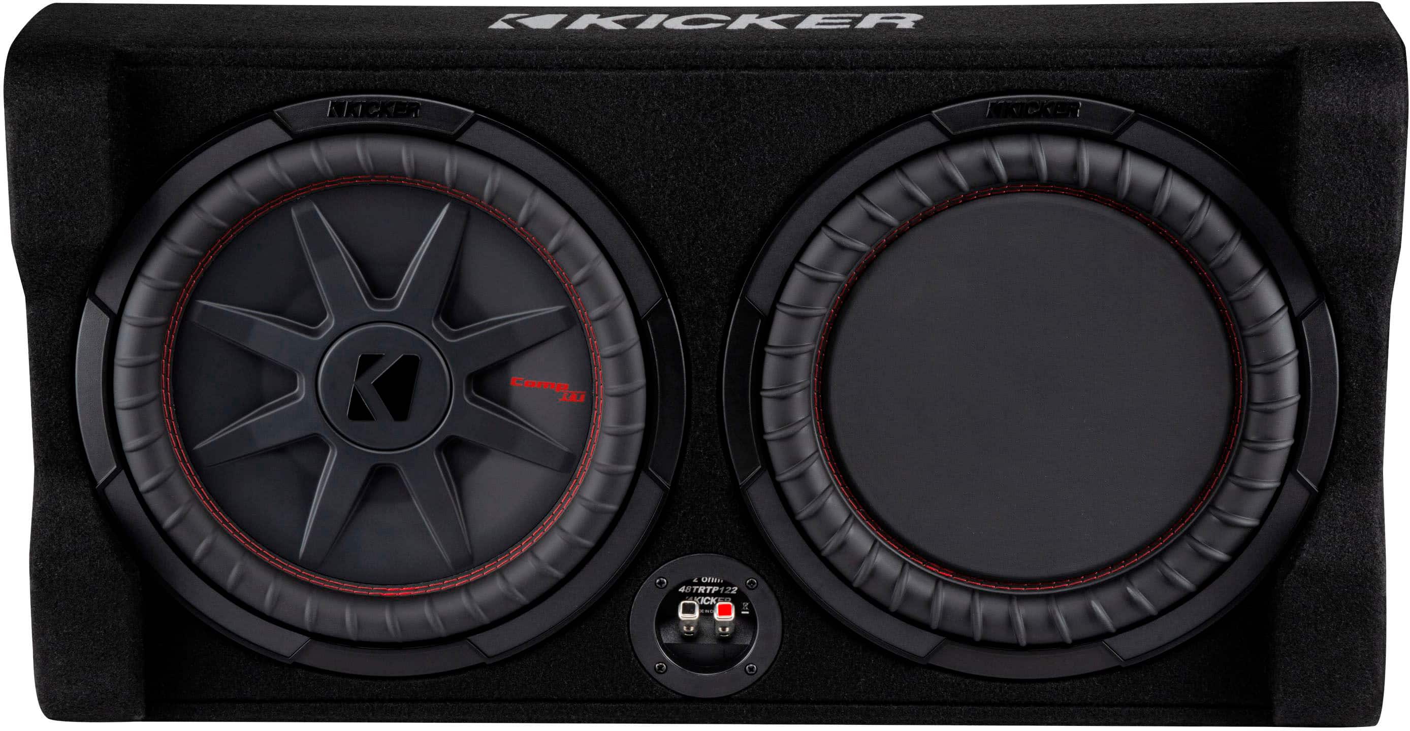 KICKER - CompRT Down-Firing 12” Dual-Voice-Coil 2-Ohm Loaded Subwoofer Enclosure - Black