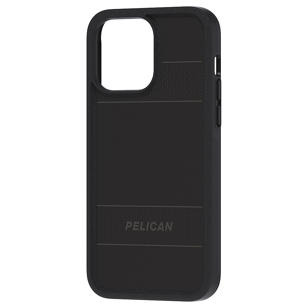 Left View: Pelican - Protector Antimicrobial Hardshell Case with MagSafe for Apple iPhone 14 Pro Max - Black