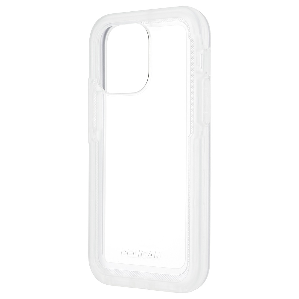 Left View: Pelican - Voyager Antimicrobial Hardshell Case for Apple iPhone 14 Pro Max - Clear