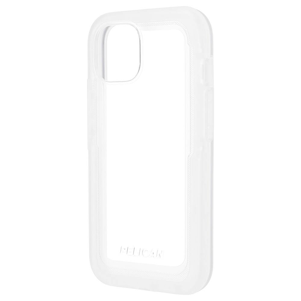 Left View: Pelican - Voyager Antimicrobial Hardshell Case for Apple iPhone 14 - Clear