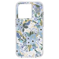 Rifle Paper - Antimicrobial Hardshell Case with MagSafe for Apple iPhone 14 Pro - Garden Party Blue - Front_Zoom