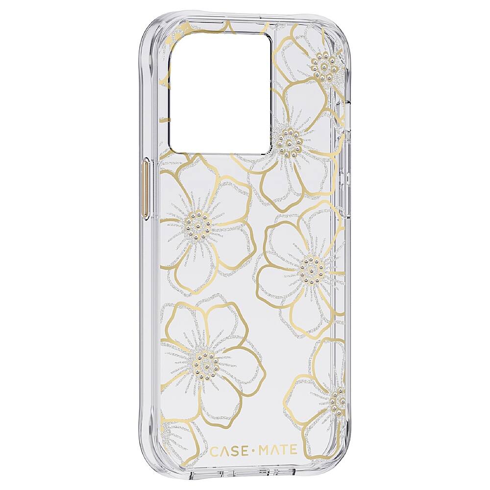 Angle. Case-Mate - Hardshell Case for iPhone 14 Pro - Floral Gems.