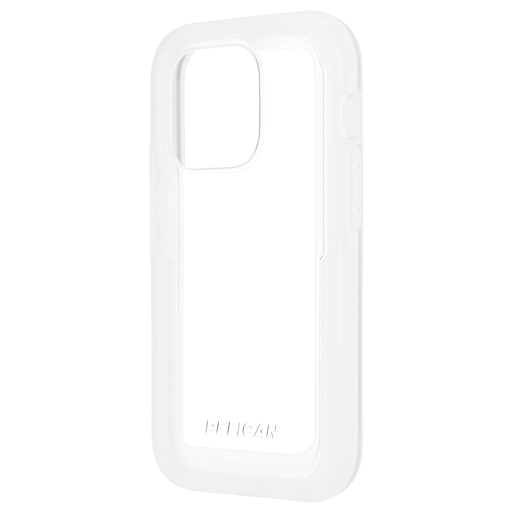 Left View: Pelican - Voyager Antimicrobial Hardshell Case for Apple iPhone 14 Pro - Clear