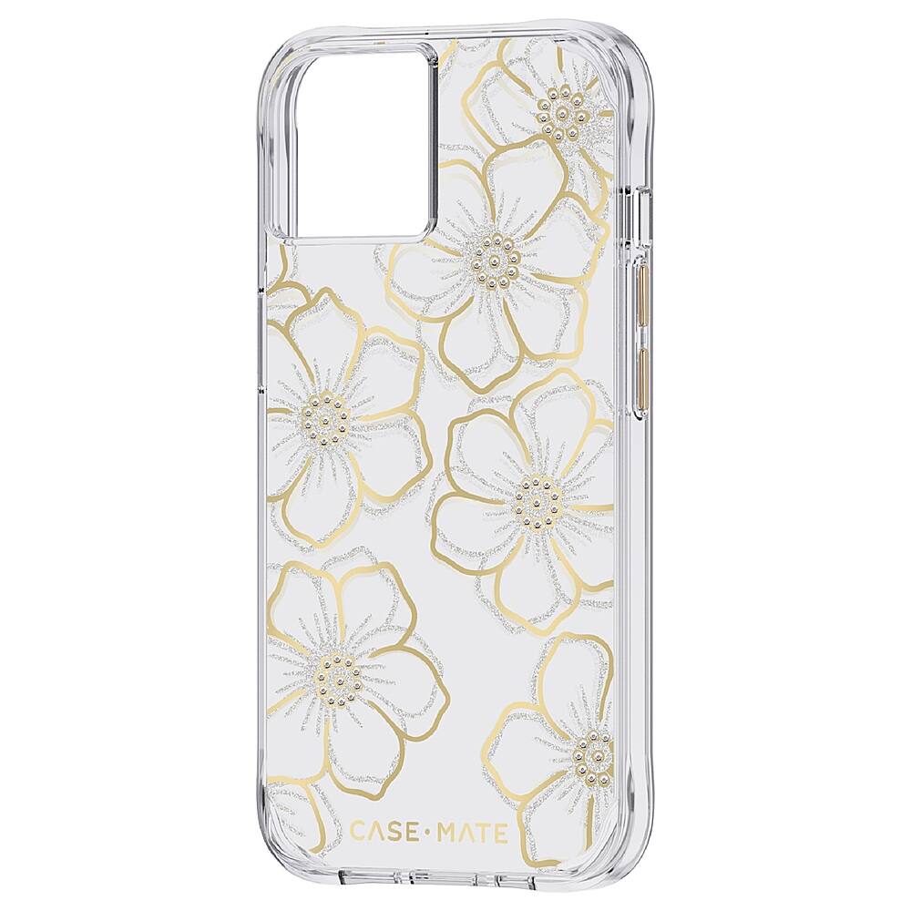 Left View: Case-Mate - Hardshell Case for iPhone 14 - Floral Gems