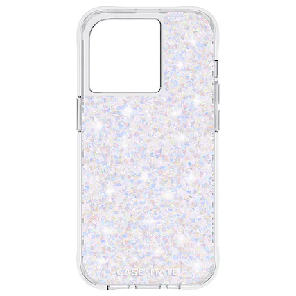 Front. Case-Mate - Antimicrobial Hardshell Case with MagSafe for Apple iPhone 14 Pro - Twinkle Diamond.