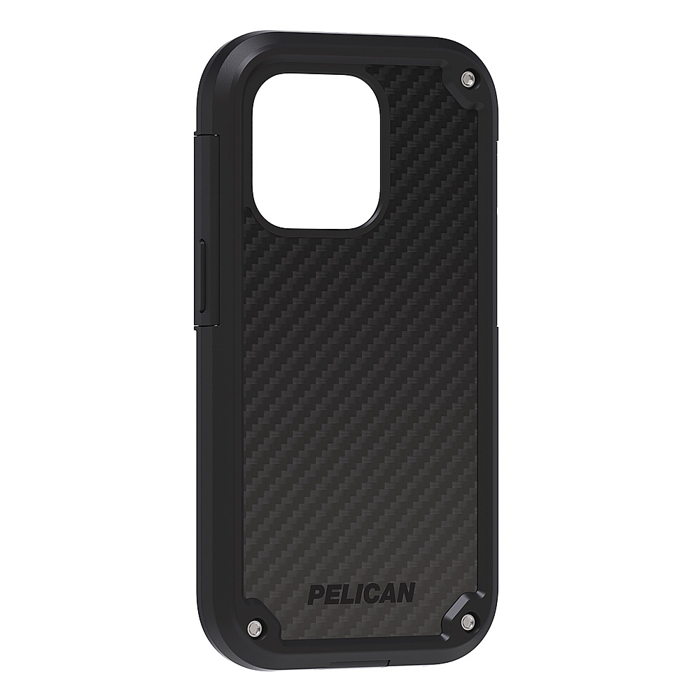 Angle View: Pelican - Shield Antimicrobial Hardshell Case with MagSafe for Apple iPhone 14 Pro - Black