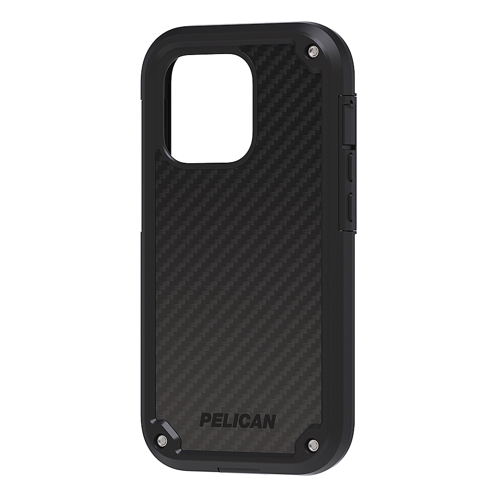 Left View: Pelican - Shield Antimicrobial Hardshell Case with MagSafe for Apple iPhone 14 Pro - Black