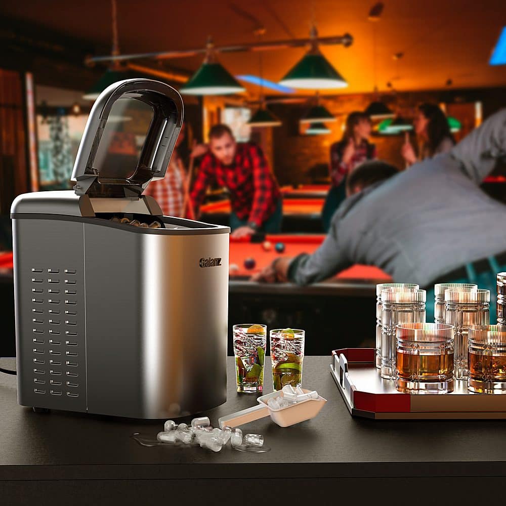 Zoom in on Alt View Zoom 15. Galanz - 26 lbs. Portable Countertop Ice Maker - Stainless steel.