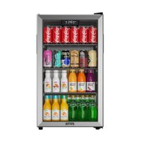 Galanz - 130 Can Beverage Cooler - Stainless steel - Front_Zoom