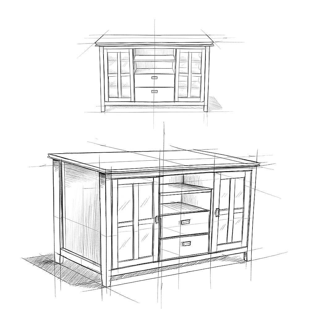 Simpli Home Artisan Tall TV Media Stand Dark Chestnut Brown AXCART17DCB Best Buy