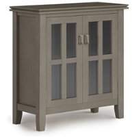 Simpli Home - Artisan Low Storage Cabinet - Farmhouse Grey - Front_Zoom