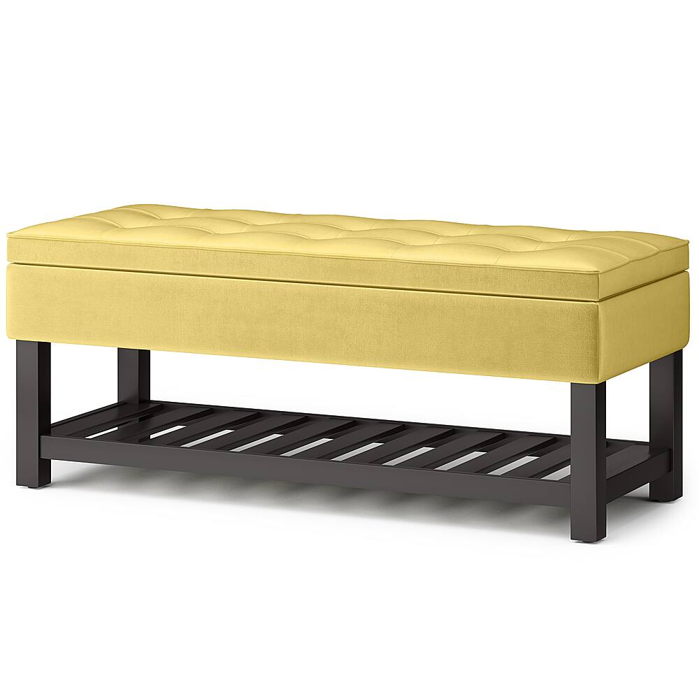 Simpli Home Cosmopolitan Storage Ottoman Bench with Open Bottom Dijon