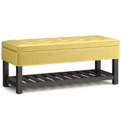 Simpli Home - Cosmopolitan Storage Ottoman Bench with Open Bottom - Dijon Yellow - Front_Zoom