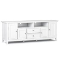 Simpli Home - Amherst 72 inch Wide TV Media Stand - White - Front_Zoom