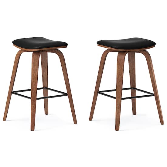 Simpli Home Larsen Saddle Bar Stool Set of 2 Black AXCLARBS BL Best Buy