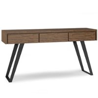 Simpli Home - Lowry Console Sofa Table - Rustic Natural Aged Brown - Front_Zoom