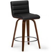 Simpli Home - Roland Counter Height Stool - Black - Front_Zoom