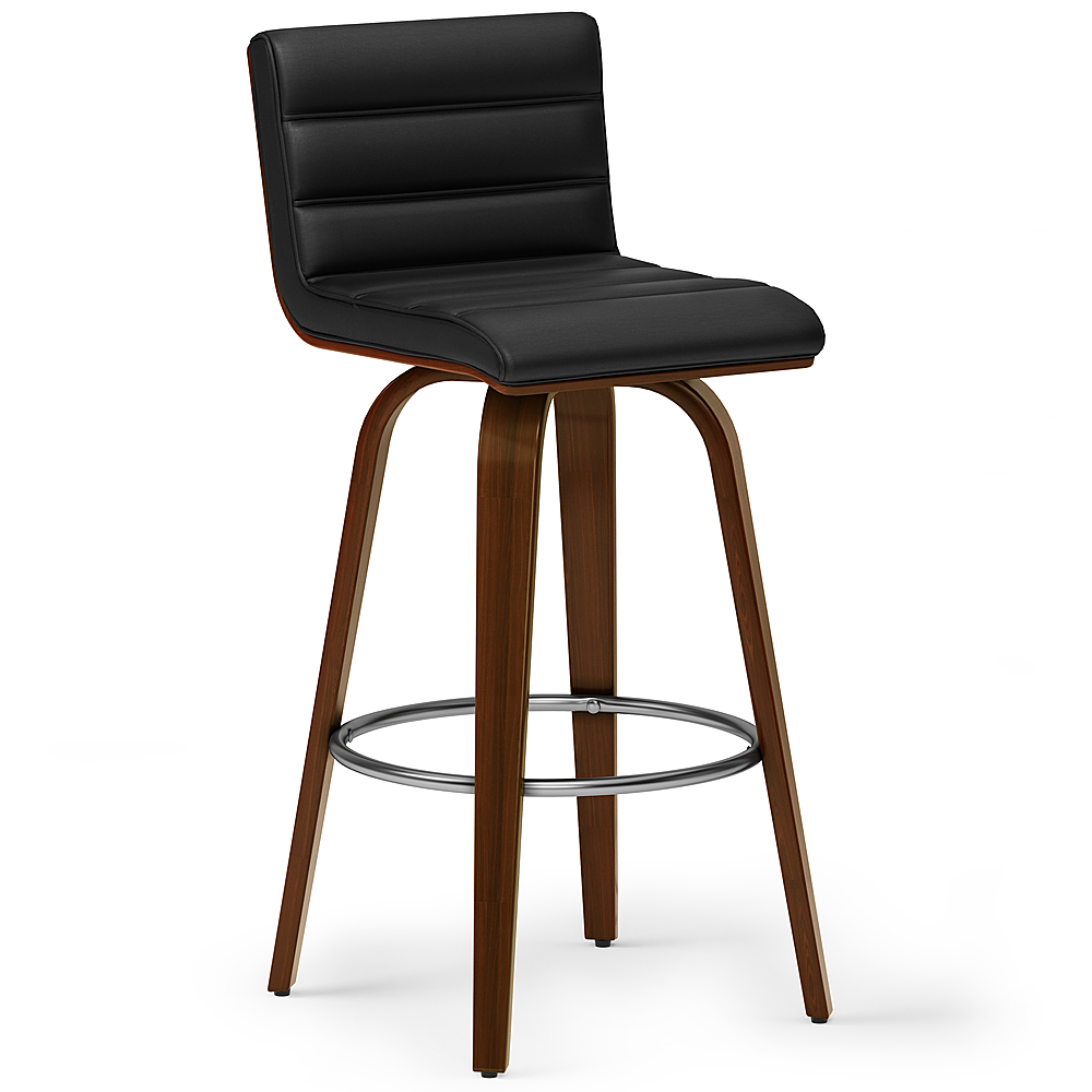 black leather modern bar stools