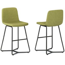 Simpli Home - Wilcox Counter Height Stool (Set of 2) - Acid Green - Front_Zoom