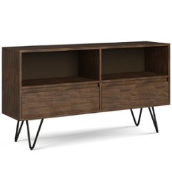 Simpli Home - Chase Low Bookcase - Rustic Natural Aged Brown - Front_Zoom