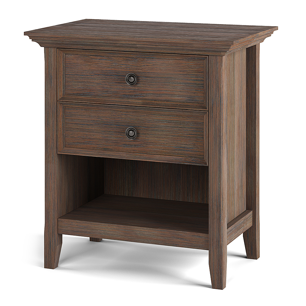 Angle View: Simpli Home - Amherst Bedside Table - Farmhouse Brown