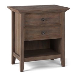 Simpli Home - Amherst Bedside Table - Farmhouse Brown - Front_Zoom