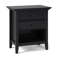Simpli Home - Amherst Bedside Table - Black - Front_Zoom