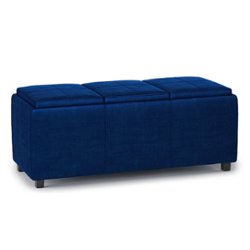 Simpli Home - Avalon Storage Ottoman - Blue - Front_Zoom