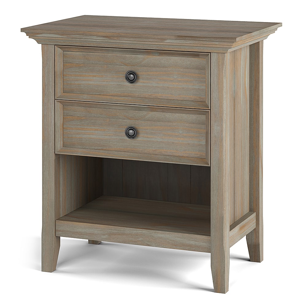 Angle View: Simpli Home - Amherst Bedside Table - Distressed Grey