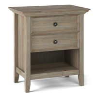 Simpli Home - Amherst Bedside Table - Distressed Grey - Front_Zoom
